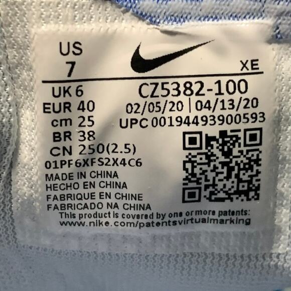 NIKE ZOOM PEGASUS 37 KENTUCKY WILDCATS Men`s Size 7 White Blue Shoes C75382-100 main image 4